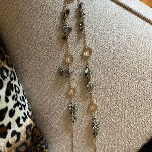 Necklace 22” Mother of Pearl and turquoise Crystals